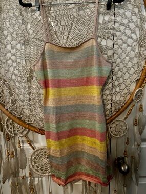 LoveShackFancy Lessie Mini Dress in Pastel Sunrise Size Large A00335